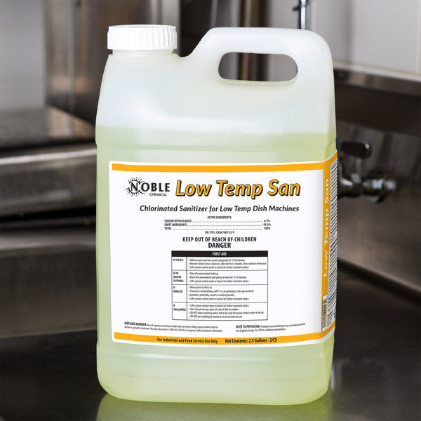 Chemicals: Noble Chemical 2.5 Gallon / 320 oz. Low Temp San Dish Washing Machine Sanitizer